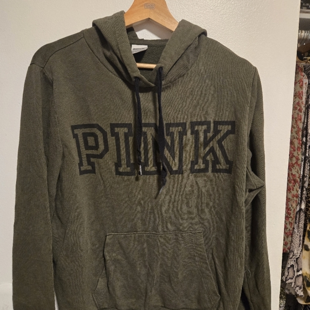 PINK Victoria's Secret Olive Green Hoodie